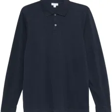 Рубашка поло из ткани пике с длинными рукавами