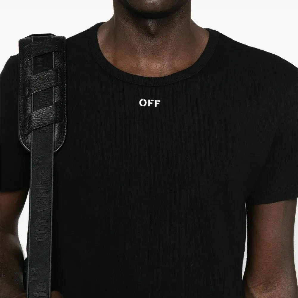 Футболка в рубчик с логотипом Off