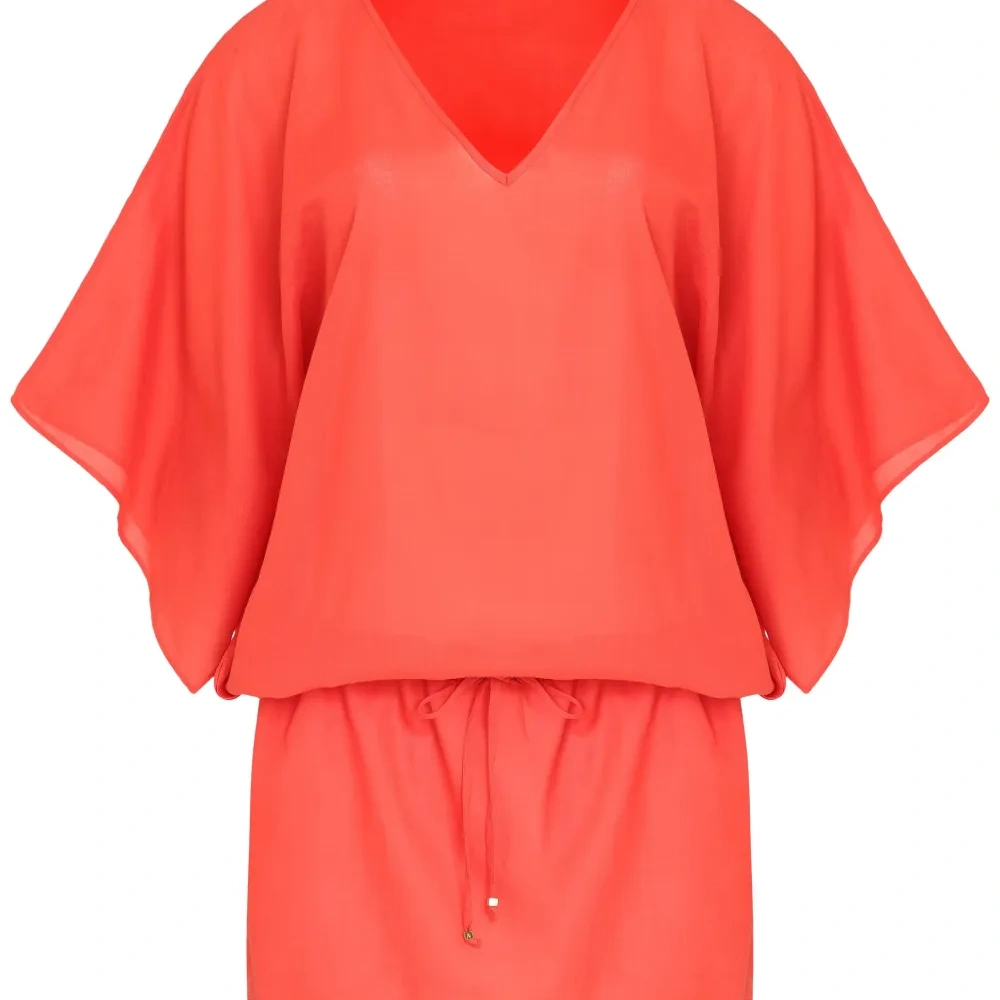 Пляжное платье мини с V-образным вырезом