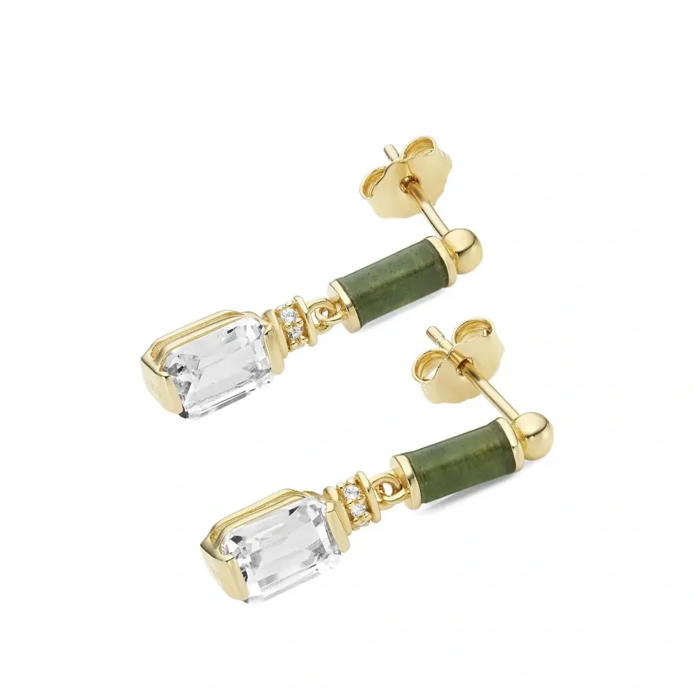 Серьги-подвески с агатом