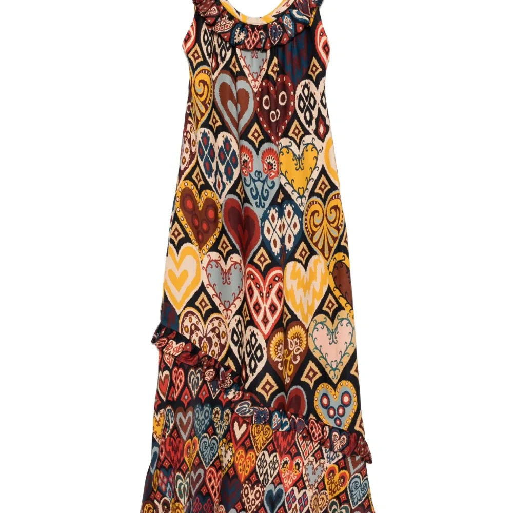 Платье макси с узором икат