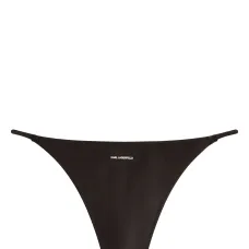 Атласные трусы-стринги с логотипом