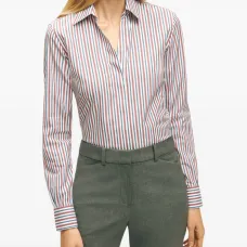 полосатая рубашка с длинными рукавами