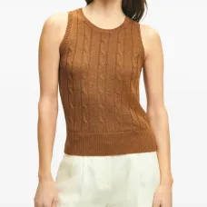 топ фактурной вязки без рукавов