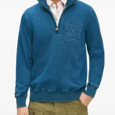 Свитшот с короткой молнией и нагрудным карманом