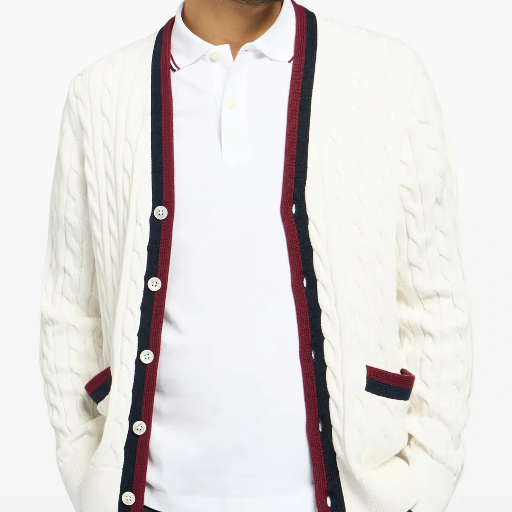 Кардиган в полоску с косами