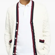 Кардиган в полоску с косами