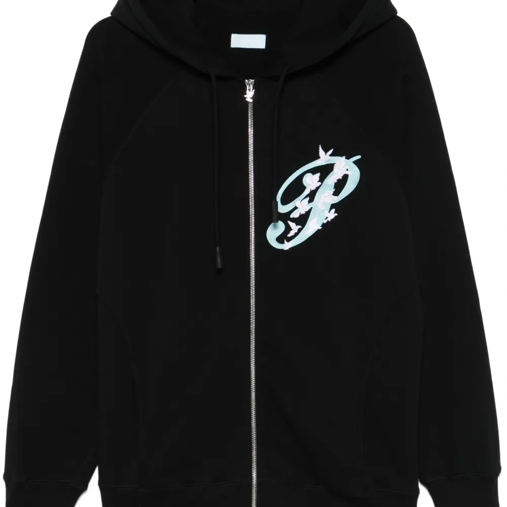 Худи на молнии с вышитым логотипом