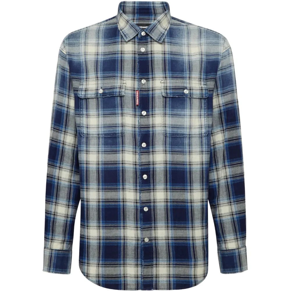 Клетчатая рубашка на пуговицах Клетчатая рубашка на пуговицах