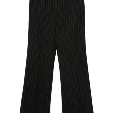 Расклешенные брюки в тонкую полоску