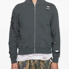 Худи из джерси с эффектом потертости