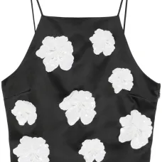 Атласный топ с цветочным принтом