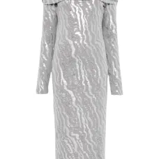 Платье миди с пайетками