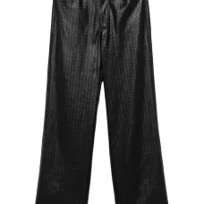 Прямые брюки с плетеной отделкой