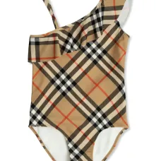 Слитный купальник в клетку