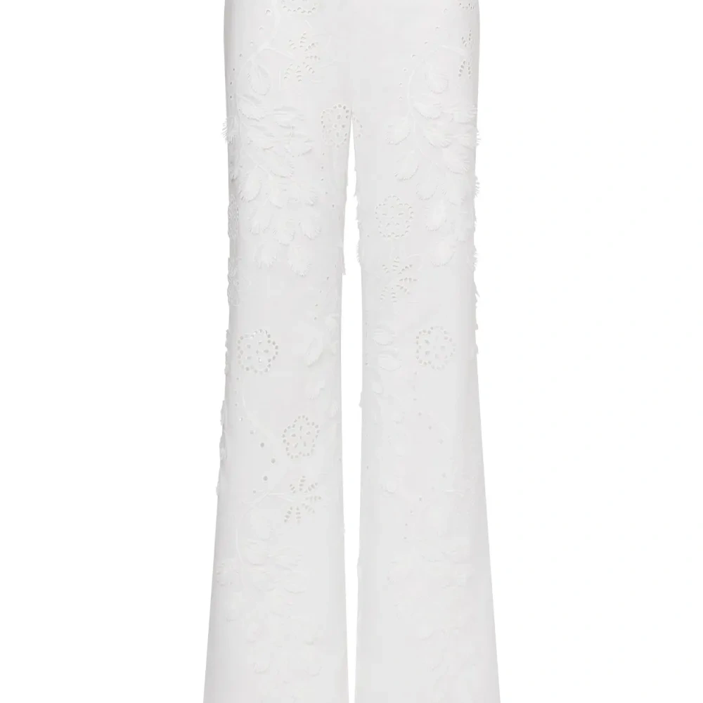 Брюки палаццо с вышивкой
