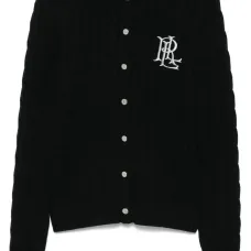 кардиган с вышитым логотипом