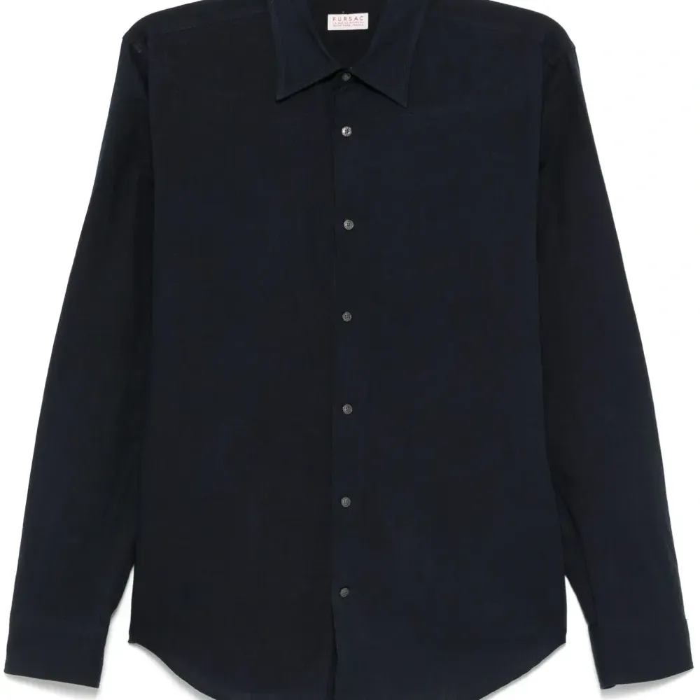 Льняная рубашка с воротником