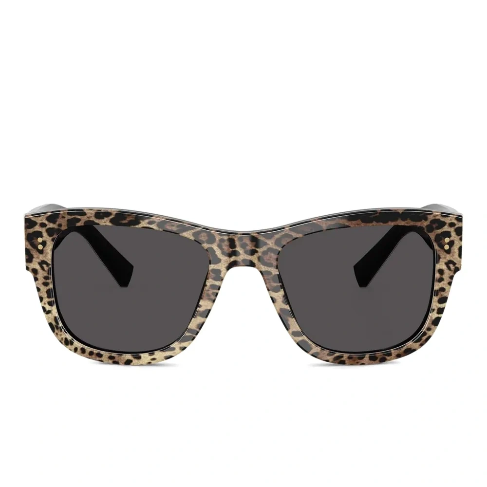 Солнцезащитные очки DG4338 в квадратной оправе с леопардовым принтом
