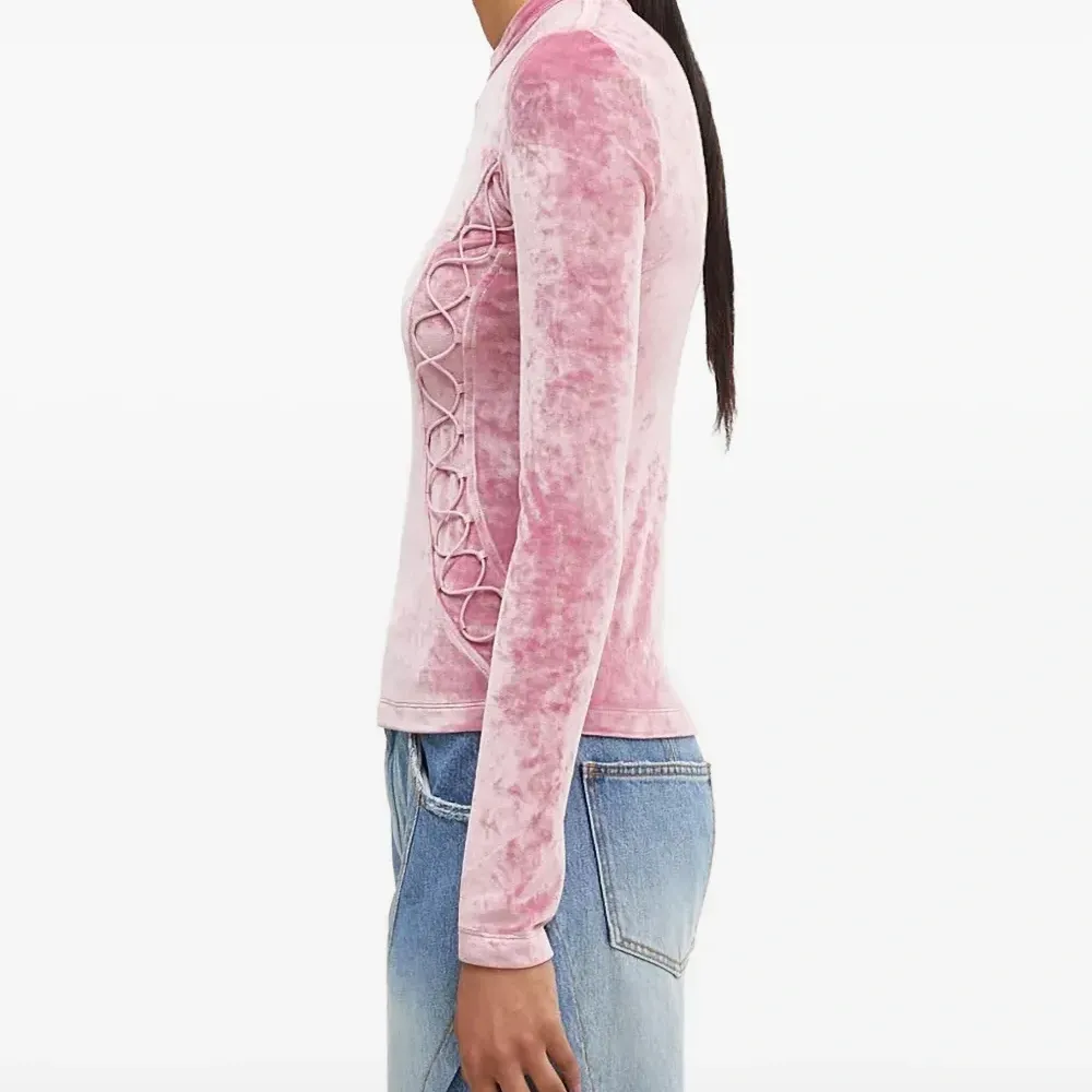 Бархатный топ со шнуровкой Бархатный топ со шнуровкой