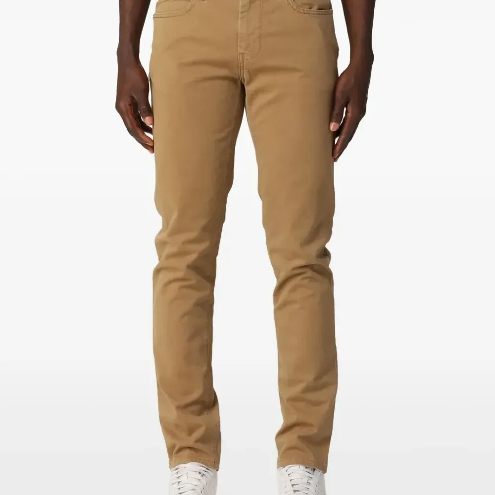 Брюки прямого кроя из хлопкового микса