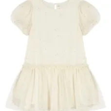 Платье с объемными рукавами и принтом