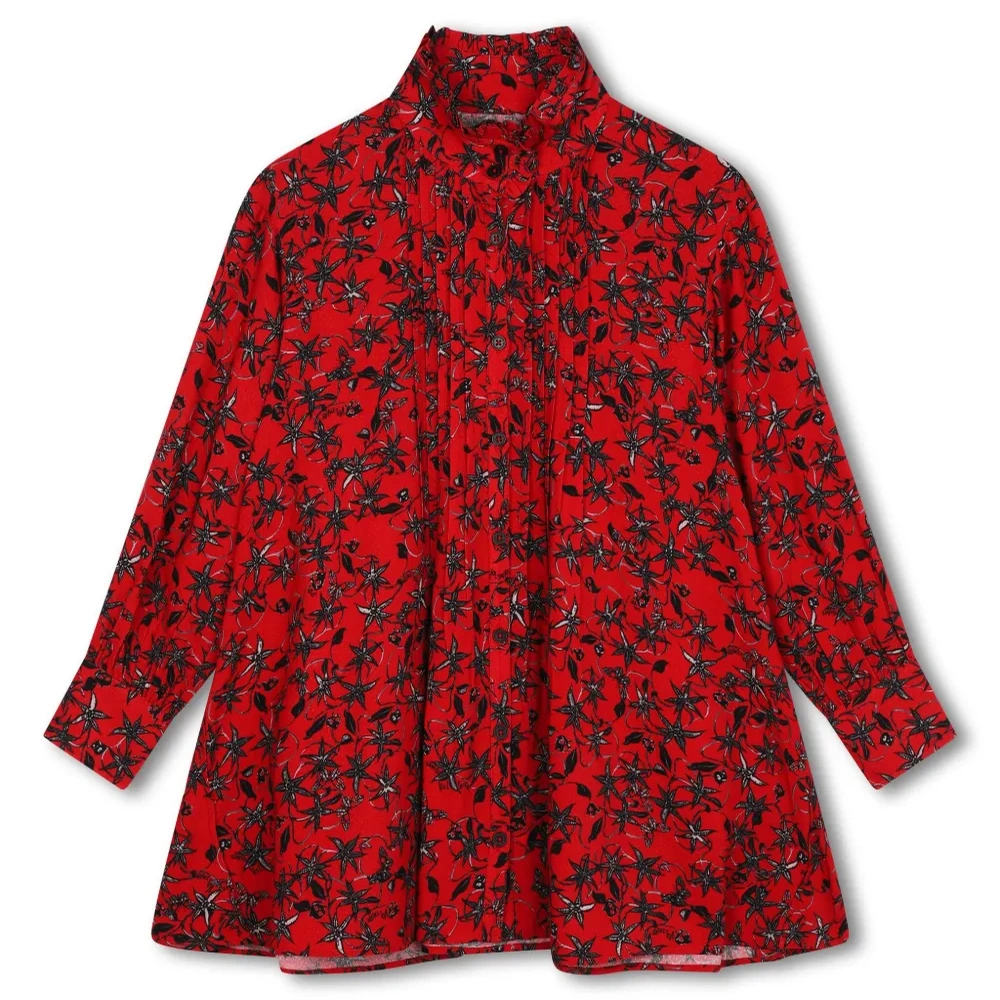 Платье-рубашка с цветочным принтом