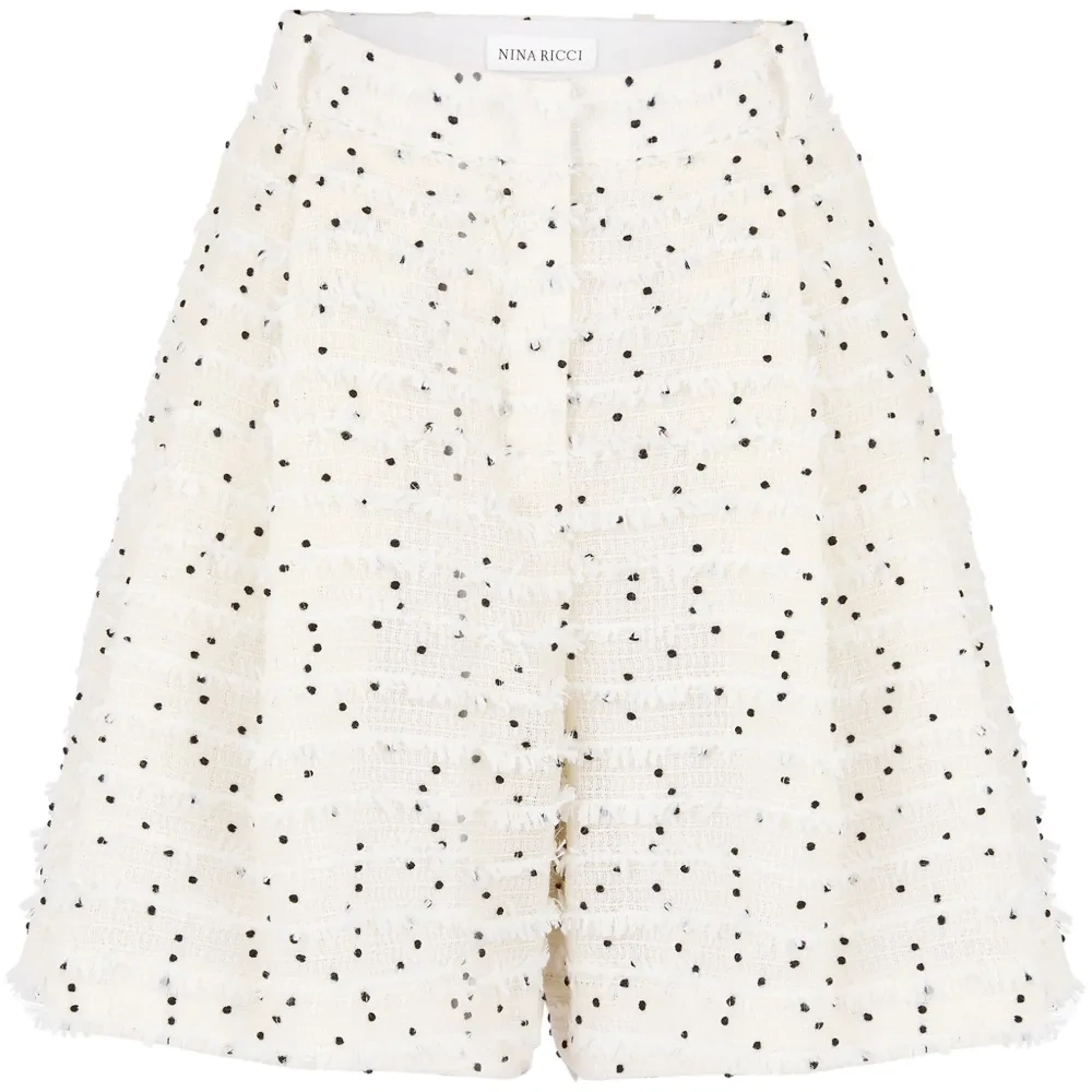 Твидовые шорты со складками