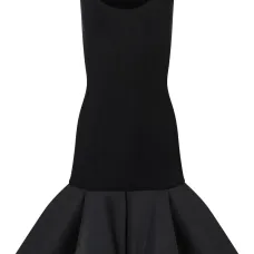 Платье миди с баской