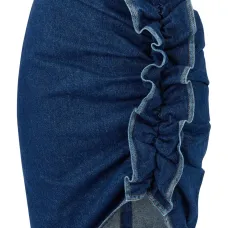 Джинсовая юбка с драпировкой Джинсовая юбка с драпировкой