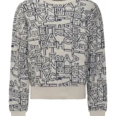 Свитер с жаккардовым логотипом