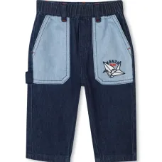 Джинсы в стиле колор-блок