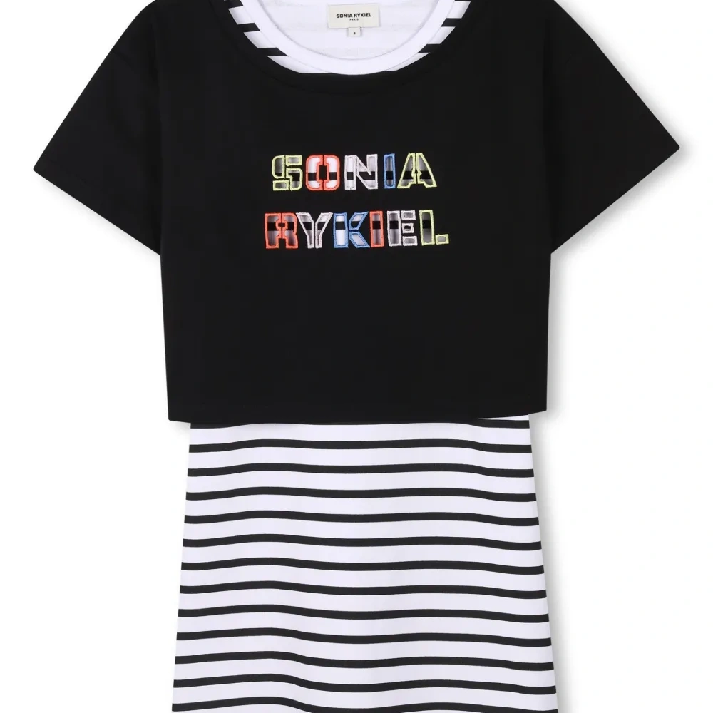 Платье мини в полоску