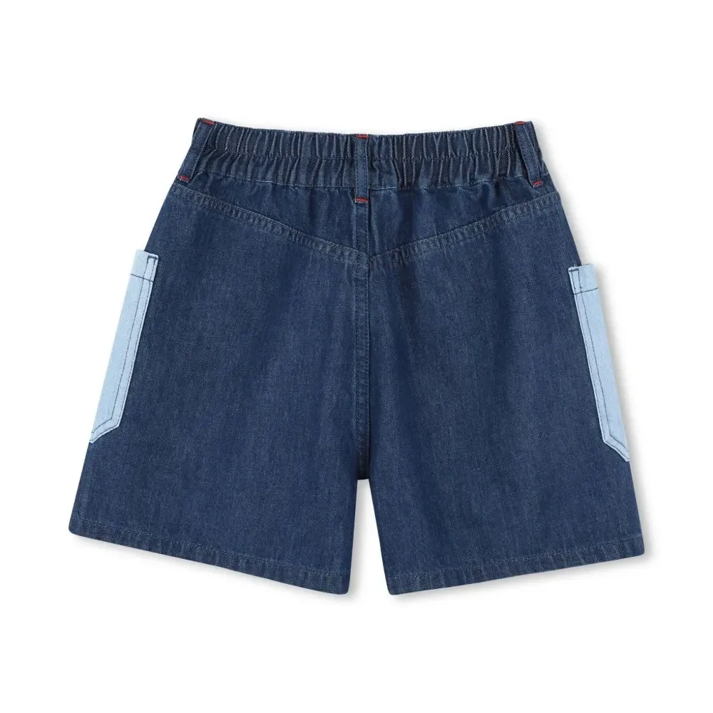 Джинсовые шорты с вышитым логотипом