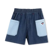 Джинсовые шорты с вышитым логотипом