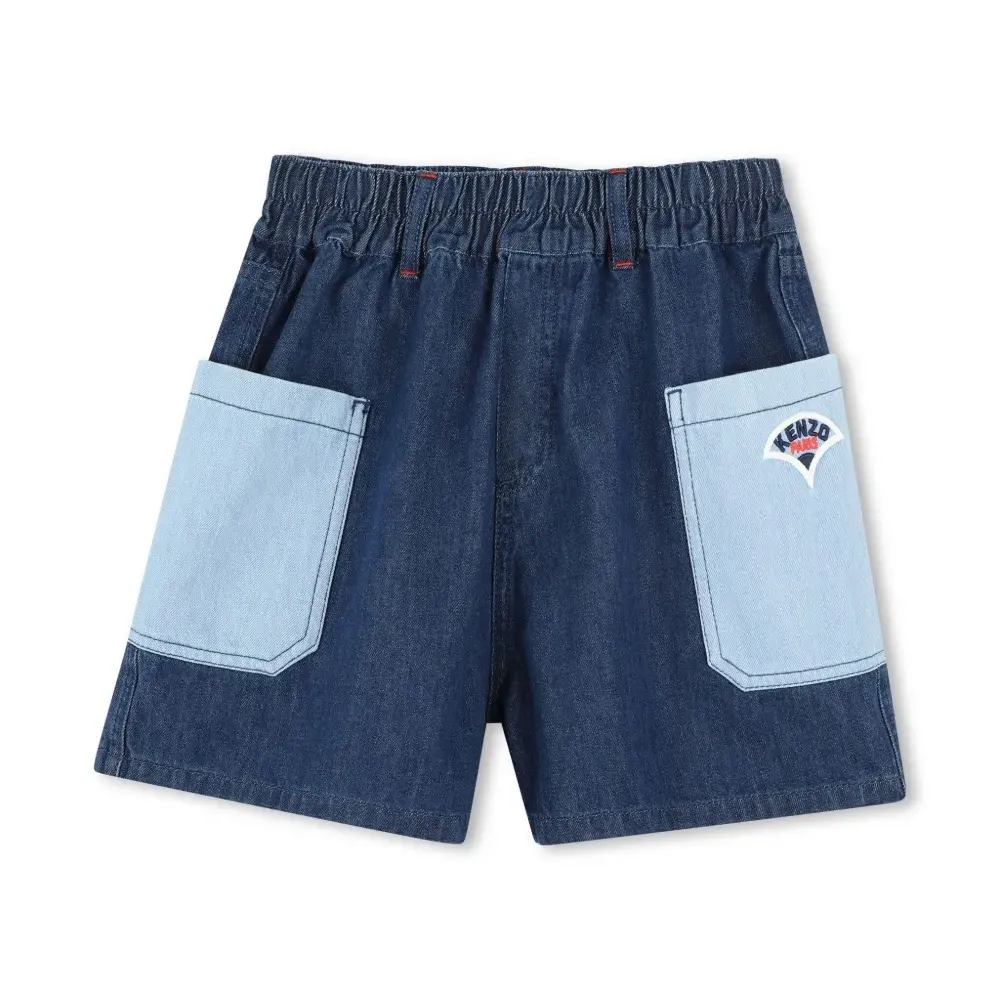 Джинсовые шорты с вышитым логотипом