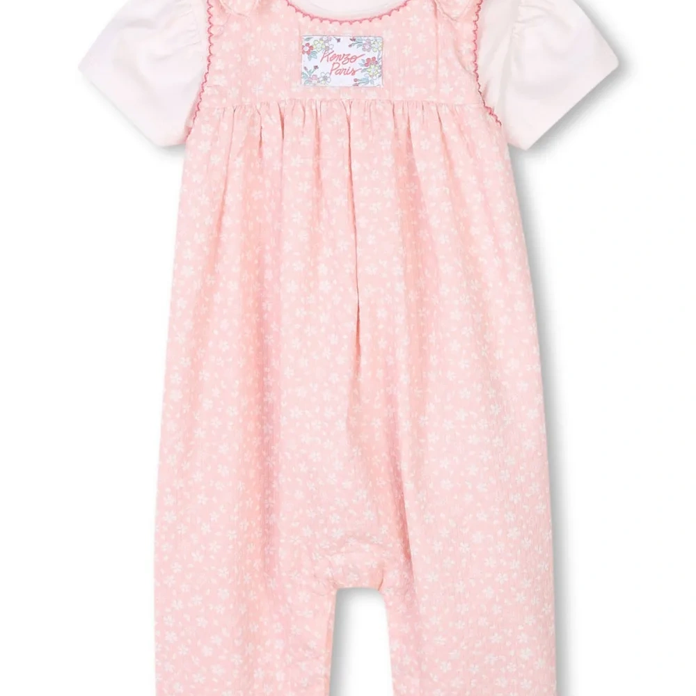 Комплект из комбинезона и футболки с цветочным принтом