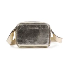 Сумка на плечо с эффектом металлик