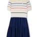 Платье миди с отделкой в полоску