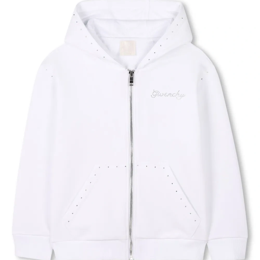 Худи на молнии с логотипом из страз