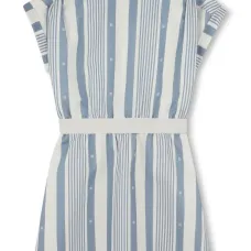 Полосатое платье с эластичным поясом