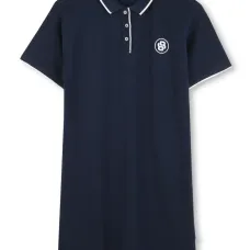 Платье с воротником поло и короткими рукавами
