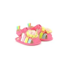 Сандалии с открытым носком и цветочной аппликацией