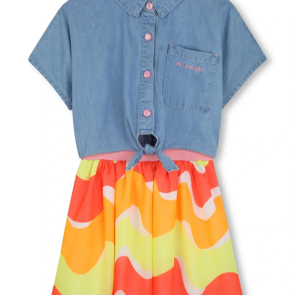 Джинсовое платье с узлом