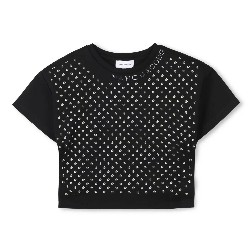 Футболка с цветочной аппликацией