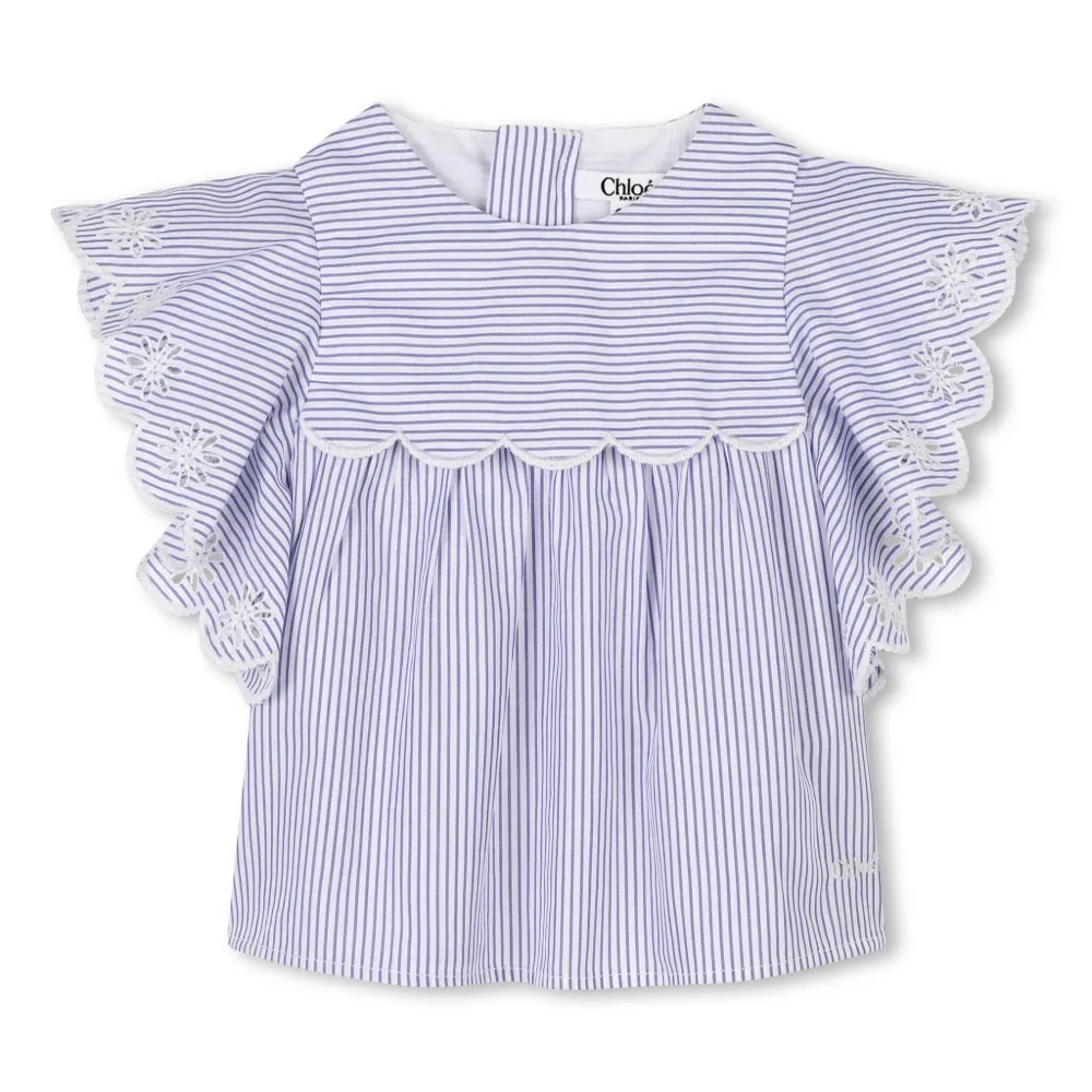 Полосатая блузка с оборками