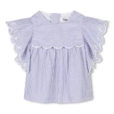Полосатая блузка с оборками