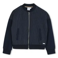 Бомбер с отделкой в полоску