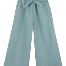 Льняные брюки с бантом