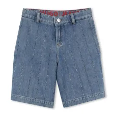 Джинсовые шорты со стразами